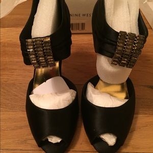 Nine West Satin Black Heels